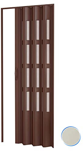 Porta a Soffietto da Interno in Kit con vetri in PVC Avorio 1013 82x210 cm MOD. Sonia