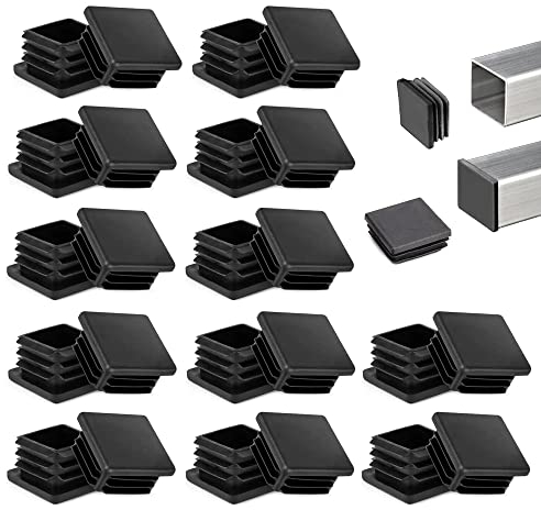 THATSRAD 32 Stück Rohrstopfen Fußkappen lamellenstopfen 40x40mm Endstopfen Quadratstopfen rohrabdeckung Kunststoff Stopfen für Metallprodukte Quadratisch Rohrstopfen für Quadratrohr Vierkantrohr