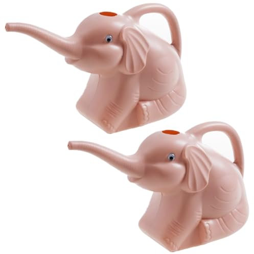 Youning Arrosoir à fleurs 2 litres Design éléphant Petit arrosoir de jardin en plastique Nouveauté pour l'intérieur et l'extérieur, la maison, le jardin Outils pour enfants (2 pièces rose)