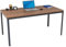 furni24 Schreibtisch D-Profil Nova 140x80x75cm, Nussbaum, Einfache Montage, Arbeitstisch, Bürotisch, Küchentisch, Esstisch, Druckertisch Büro-Möbel Computertisch Gaming-Tisch Mehrzwecktisch