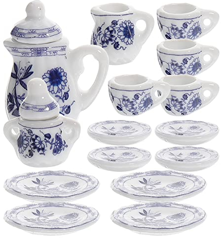 FOMIYES 1 Juego Mini Juego De Té Platos Decoracion Taza De Niña Mini Taza Tetera De Porcelana Juegos De Tazas De Té En Miniatura Taza De Té De Muñecas Cerámica Casa De Muñecas Niño Mueble