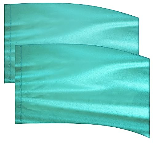 Preboun 2 Stück blaugrüne Flaggen, Polyester, gebogen, rechteckig, einfarbig, Anbetungsflaggen für Tanz, Kirche, Übung, Outdoor-Flaggen und Banner, 91,4 x 137,2 cm