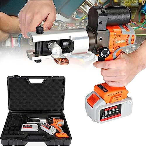 Electric Hydraulic Pipe Crimping Tool,Rechargeable Hydraulic Wire Crimper 380nm 16-300mm² Battery Powered Cable Crimping Tool Terminal Crimping Plier for Copper & Aluminium Terminal