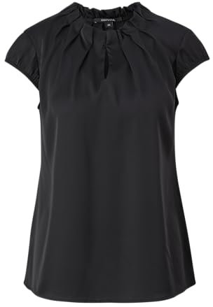 comma Satinbluse mit Raffung schwarz 36