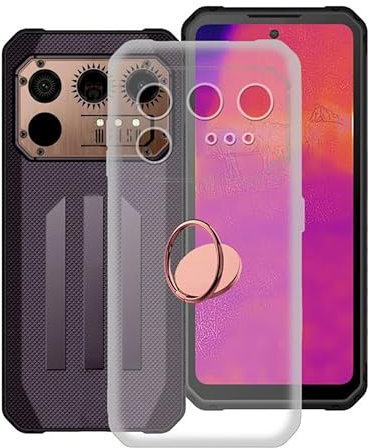 für IIIF150 Raptor Handyhülle, KJYFOANI Stoßfeste Case Silikon Schutzhülle mit 360° Drehbar Handy-Ringhalter, Transparent Kratzfeste Rückseite Hülle für IIIF150 Raptor (6.8) - Transparent