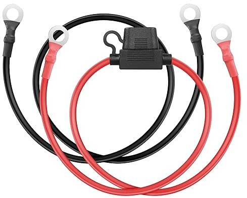 Cable de refuerzo de batería YACSEJAO 10AWG 0.32/8.4mm, cable de refuerzo resistente con fusible de 30A (3 pies)