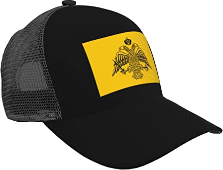 GeRRiT Trucker-Mütze mit Flagge der orthodoxen Kirche, Netz-Baseballkappe, für Herren oder Damen, Schwarz, Schwarz , One size