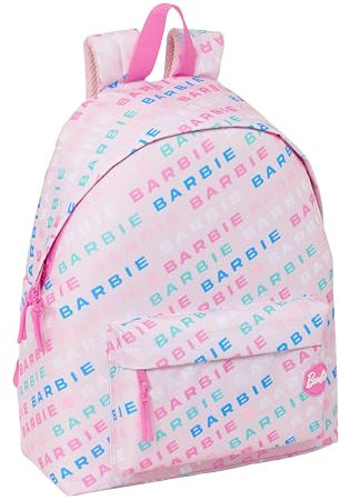 safta BARBIE LOGOMANIA Tagesrucksack für Kinder, Qualität und maximale Festigkeit, bequem und vielseitig, 33 x 15 x 42 cm, Altrosa, Pink, Estándar, Casual