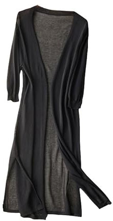 CuLtP Cardigan Bolero da Donna Lungo Estivo Lavorato A Maglia di Seta Ghiacciata Cover Up Cardigan Spolverino Leggero con Fessura Giacche Bolero Casual Aperte sul Davanti Cappotto Poncho Camicetta Ne