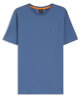 BOSS Herren Tales T-Shirt aus Baumwoll-Jersey mit Logo-Patch Blau XL