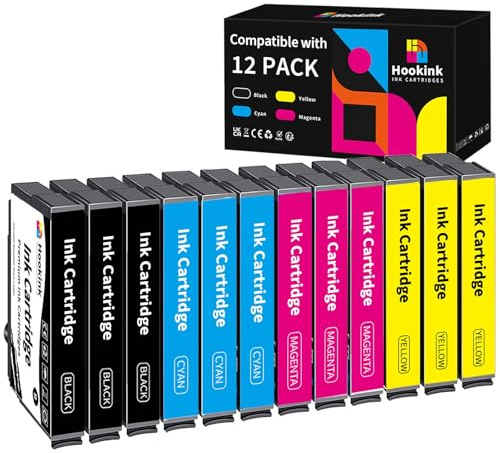 Hookink WF7830 Ersatz Kompatibel für Epson 405XL Druckerpatronen | Kompatibel fur Epson Workforce Pro WF-4820 Patronen WF-4830 Patronen WF-3820 WF-3825 WF-4825 WF-7830 WF-7835 (12-Pack)
