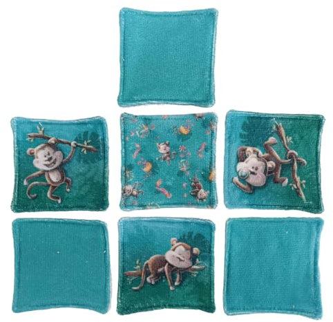 Lot de 7 lingettes microfibre bambou et coton - thème singe Stillistic