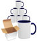 Sublimation Mugs 11oz Blank with Coloured Large Handle & Inner with Box | Durable, Ceramic Orca Finished Mugs Perfect for Custom & DIY Printing, for Loved Ones | Blue Bulk Pack of 6