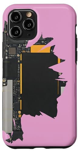 Coque pour iPhone 11 Pro Carte mère sur fond cassé