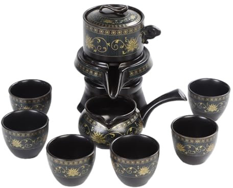 Ciieeo 1 Juego juego de té de kung fu tazas de té gongfu mini tetera accesorios para la ceremonia del té chino tetera vintage taza de té japonés suministros de té kit de tetera cerámica