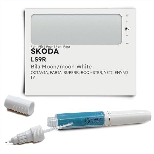 Genuine Colors Lackstift BILA Moon White LS9R für Skoda Weiß Octavia Fabia SUPERB ROOMSTER YETI ENYAQ IV