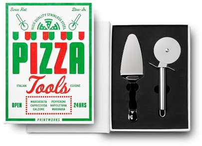 Printworks The Essentials Pizza Tools - Pizza Cutter & Server Spatula Set