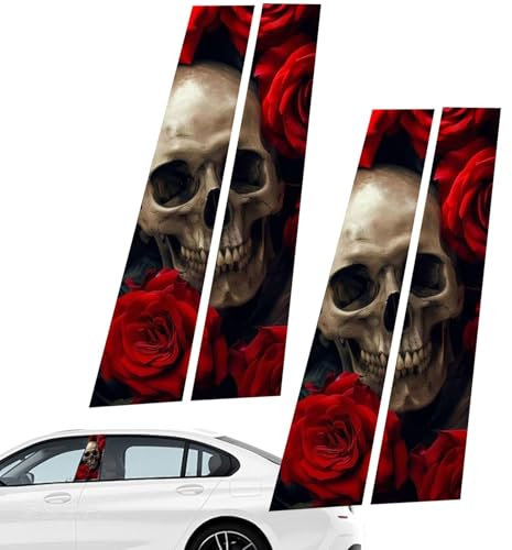 Generisch Car Centre Pillar Sticker, B Pillar Sticker for , Waterproof Self-Adhesive Door Pillar Sticker, Cartoon Sunshade Car Sticker, 1 Pair Car Accessories