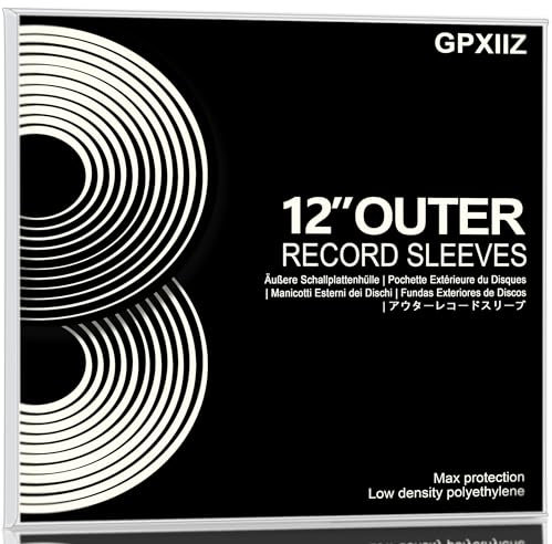 GPXIIZ Vinyl Sleeves Outer 12 Inch | 50x Thickened Record Sleeves | No Edge Tears | Durable 100 Micron Polyethylene | UV Resistant | Clear Plastic Protective Vinyl Covers | Fit 1-3 Gatefold LP Albums