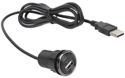 Pasacables de Escritorio, regleta empotrada de Montaje Empotrado con 1 USB y 1 Tipo C, Toma de Corriente Oculta de 5 V y 2 A para Salas de reuniones, oficinas