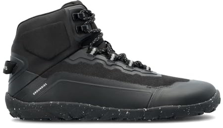 GROUNDIES All Terrain High 2.0 Men's Barefoot Boots - Durable, Waterproof Hiking Footwear for Outdoor Adventures and Urban Style, Black - 11