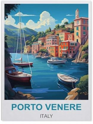 Porto Venere Italien Vintage Reiseplakat，Puzzle 1000 Teile,Intellektuelle Entwicklung Pädagogisches Nach Hause Interessante Dekompression Brain Challenge Puzzle Für Jugendliche Kinder（38x26cm）-CB28