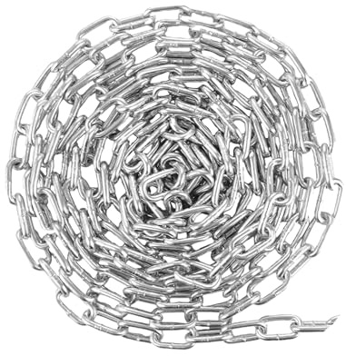 MARWOTEC 10m Schweißkette 5mm verzinkte Kette 10 Meter DIN 763 geschweißt ø 5mm langgliedrig in Enden á 10 Meter Rundstahlkette mit verschweißten Gliedern 5mm dick 10 Meter lang