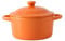 Souffle covered baking bowl, household ceramic single tableware bowl - colorful stew pot (orange)