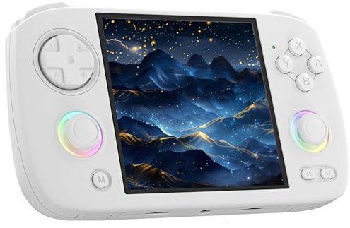 XiFanHo RG CubeXX Handheld Spielekonsole 64GB Karte 5421 Spielen, Linux System - 3,95 Zoll IPS Bildschirm, RG Cube XX Retro Konsole RGB Joystick Beleuchtung 3800 mAh, Support HDMI TV Output