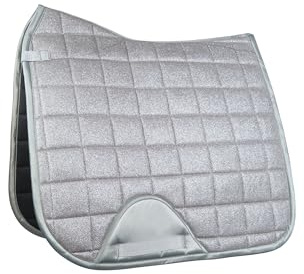 HKM Glitter Mesh Style Saddle cloth Light Grey Dressage