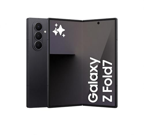 Samsung Galaxy Z Fold7 AI Phone, Thin and Light Foldable Design, Large Screen, 200MP Camera, 512GB Storage, 12GB Memory, 4400 mAh Battery, Jetblack, 3 Year Extended Warranty (UK Version)