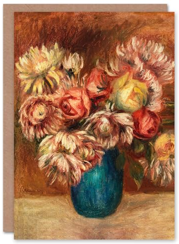 Artery8 Pierre Auguste Renoir Art Card Flowers in a Green Vase