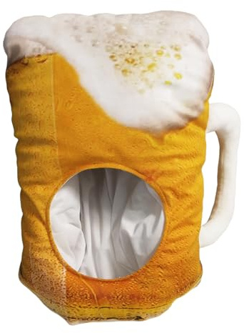 Weqizuerqi Bierkrug-Kostümhut – lustiges Cosplay-Kostüm, Bierkrug-Hut, leicht, bequem, Cosplay-Kopfbedeckung, Foto-Requisiten für Themen-Events, Oktoberfest, Halloween, Bar, Bühne, Karneval