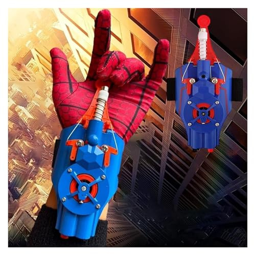 ZGHQHCDRH Lanceur de Toile d'araignée, Lance-araignée électrique à Corde de 3 mètres (9,8 Pieds) - Gadgets géniaux, Jeu rôle Super-héros, Jouet Amusant idéal for Les Enfants(Blue)