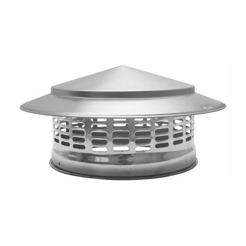 Stainless Steel Chimney Cap, Roof Flue Cowl, Rain Snow Hat, Mesh Protector Cover for Exhaust Tube End, Vent Top, Flue Pipe(200mm / 7.87in)