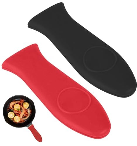 2 Pcs Silicone Hot Handle Holder, Heat Resistant Silicone Pan Handle Covers Holder for Cast Iron Saucepan Portable Pot Holders Heat Resistant, Kitchen BBQ and Baking Cookware