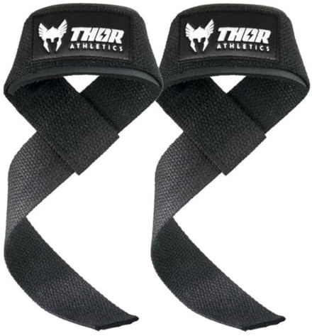 Thor Athletics Lifting Straps und Zughilfen für Krafttraining, Powerlifting und Kreuzheben - Gepolsterte Handgelenksschlaufen - Profi Fitness Zubehör für Männer und Frauen - inkl. gratis E-Book
