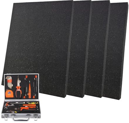 LUPATDY 4 Stück Schaumstoffplatte, Schaumstoff Zuschnitt 40 x 30 x 4 cm, Weiche Schaumstoff Polster, Selbst Zuschneiden Schaumstoffmatten, Schaumstoffeinlage für Koffer, Kameras, Schmuck, Werkzeuge