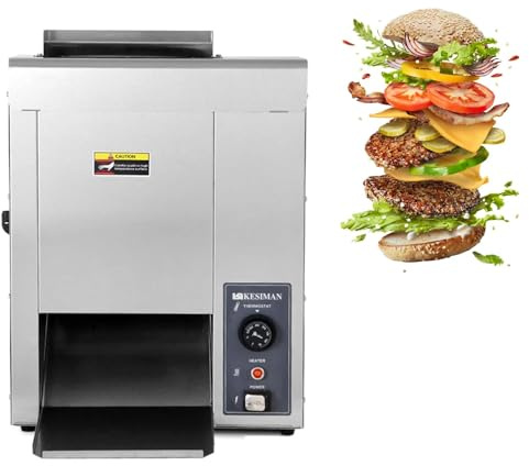 CUTANGELAR Máquina Comercial Totalmente Automática Para Hamburguesas. Tostadora Vertical De Pan Para Hamburguesas. Tostadora De Cadena Para Restaurantes, Panaderías, Cafeterías Y Comedores.