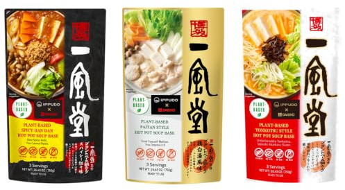 Plant-Based Japanese Hot Pot Soup Base 750g (Packs) – Ramen Style Broth for Hot Pot Noodles & Family Meals (3 Assorted Flavour)
