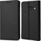Moozy Hülle Flip Case für Samsung A5 2017, Schwarz - Dünne Magnetische Klapphülle Handyhülle mit Kartenfach und Standfunktion