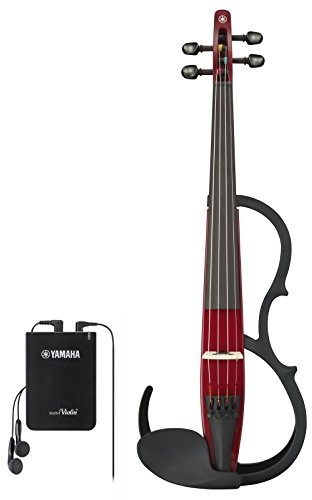 Yamaha YSV104RE Silent Violin with D'Addario Zyex Strings, Piezo Pickup and Control Box, in Red