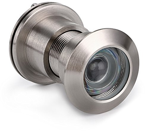 Sumnacon Large Door Viewer 220-degree with Heavy Duty Rotating Privacy Cover, Solid Brass Security Peephole for 1.65 to 2-1/6 Doors for Home Office Hotel (Silver)