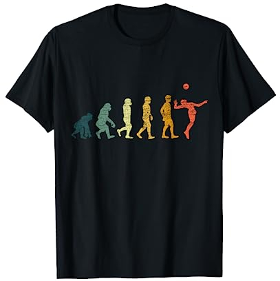 Geschenk für Volleyballspieler Retro Evolution Volleyball T-Shirt