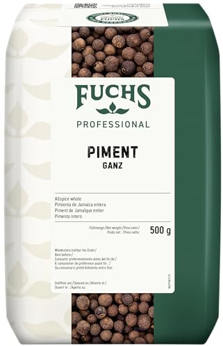 Fuchs Professional - Piment ganz | Ungemahlenes Gewürz für Fleisch, Beizen und eingelegtes Gemüse | Profi-Qualität für Großverbraucher und Gastronomie | 500 g im Beutel