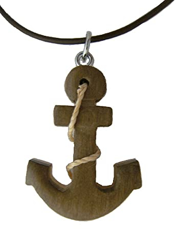 Cornelißen Kette Anker, Holzanhänger Lederband, Ketten Modeschmuck Schiff Schiffe maritim