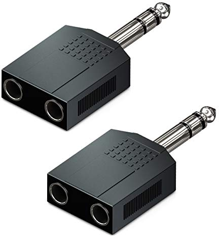 deleyCON 2X Stéréo Adaptateur Audio Splitter 1x 6,3mm Jack Plug to 2X 6,3mm Jack Socket Audio Splitter Doux HiFi Récepteur Home Cinéma