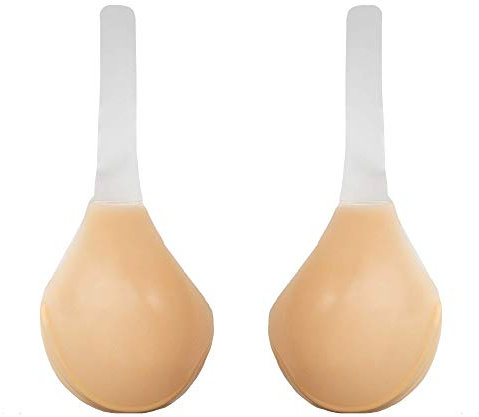 Bye Bra Reggiseno Scolpito in Silicone, Reggiseno per Sollevamento Seno, Copricapezzoli, Riutilizzabile, Senza Spalline, Invisibile, Reggiseno Adesivo, Reggiseno Appiccicoso, Coppa C-H, Beige