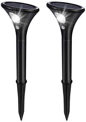 Litake Solarlampen für Außen,2 Stück Solar Gartenleuchte 2 Modi Solarleuchten mit Bewegungsmelder Wegeleuchte IP65 Wasserdichte Auto Ein/Aus Landschaftslichter Aussenlicht für Garten/Patio/Rasen/Pfad