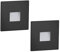 ledscom.de 2 Stück LED Treppenlicht/Wandeinbauleuchte FOW für innen und außen, Downlight, eckig, schwarz, 85 x 85mm, warmweiß